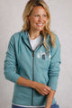 Weird Fish Womens Franchises Full Zip Hoodie in Mineral Blue