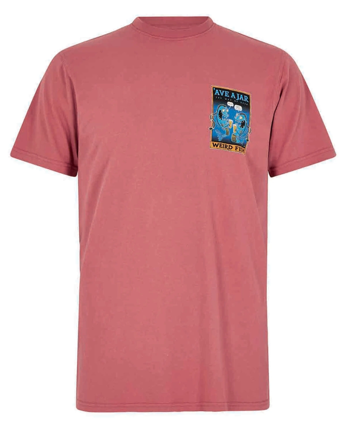 Weird Fish men's Ave a Jar printed Avatar: The Way of Water themed short sleeve tee in Rosewood.