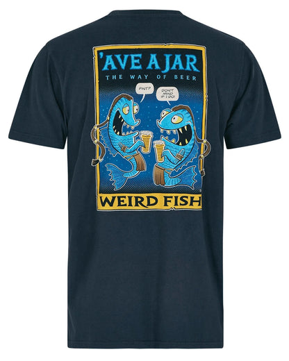 Weird Fish men's Ave a Jar: The Way of Beer, printed Avatar themed short sleeve t-shirt in navy.