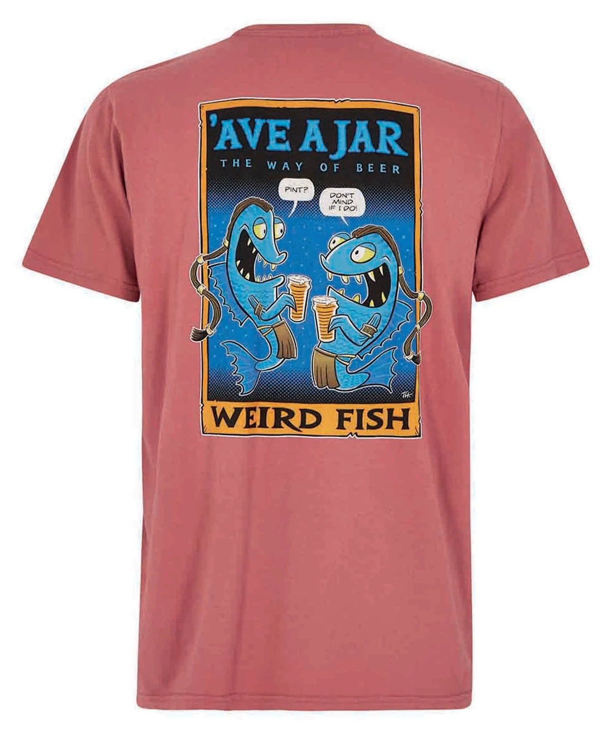 Weird Fish men's Ave a Jar: The Way of Beer, printed Avatar themed short sleeve t-shirt in Rosewood.