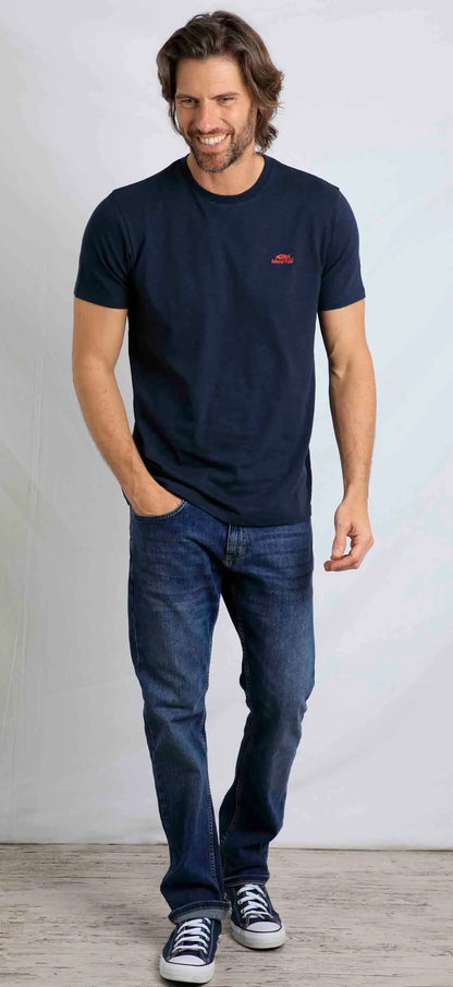 Weird Fish men's Fished plain short sleeve t-shirt in Navy.