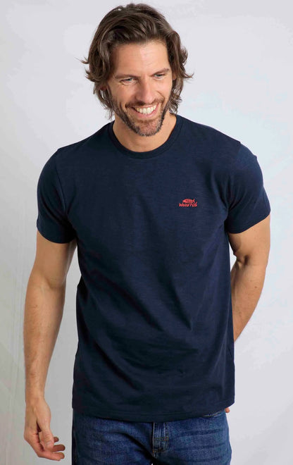 Weird Fish men's Fished plain short sleeve tee in Navy.