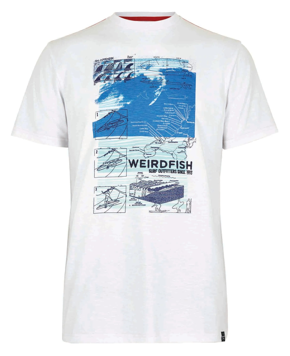 Weird Fish men's Fin print t-shirt in White.