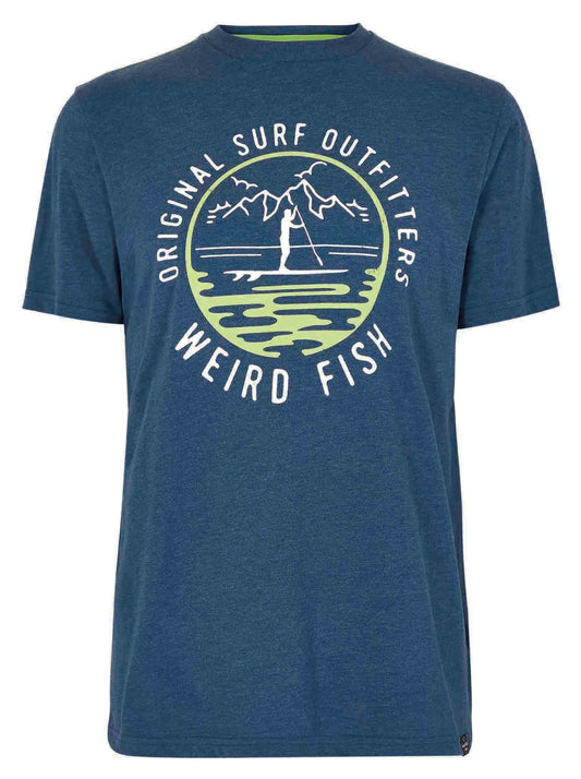 Weird Fish men's short sleeve Paddle print t-shirt in Ensign Blue.
