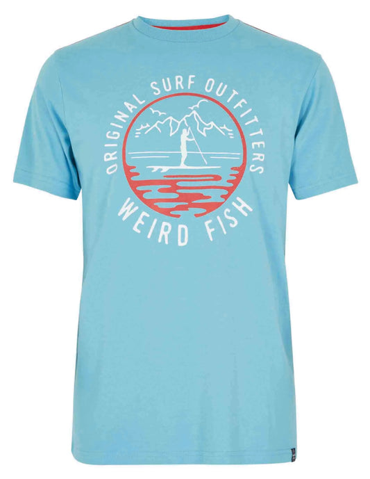 Weird Fish men's short sleeve Paddle print t-shirt in Sky Blue.