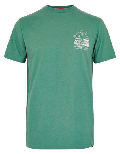 Weird Fish Mens Roamer Print T-Shirt - Dark Jade Green