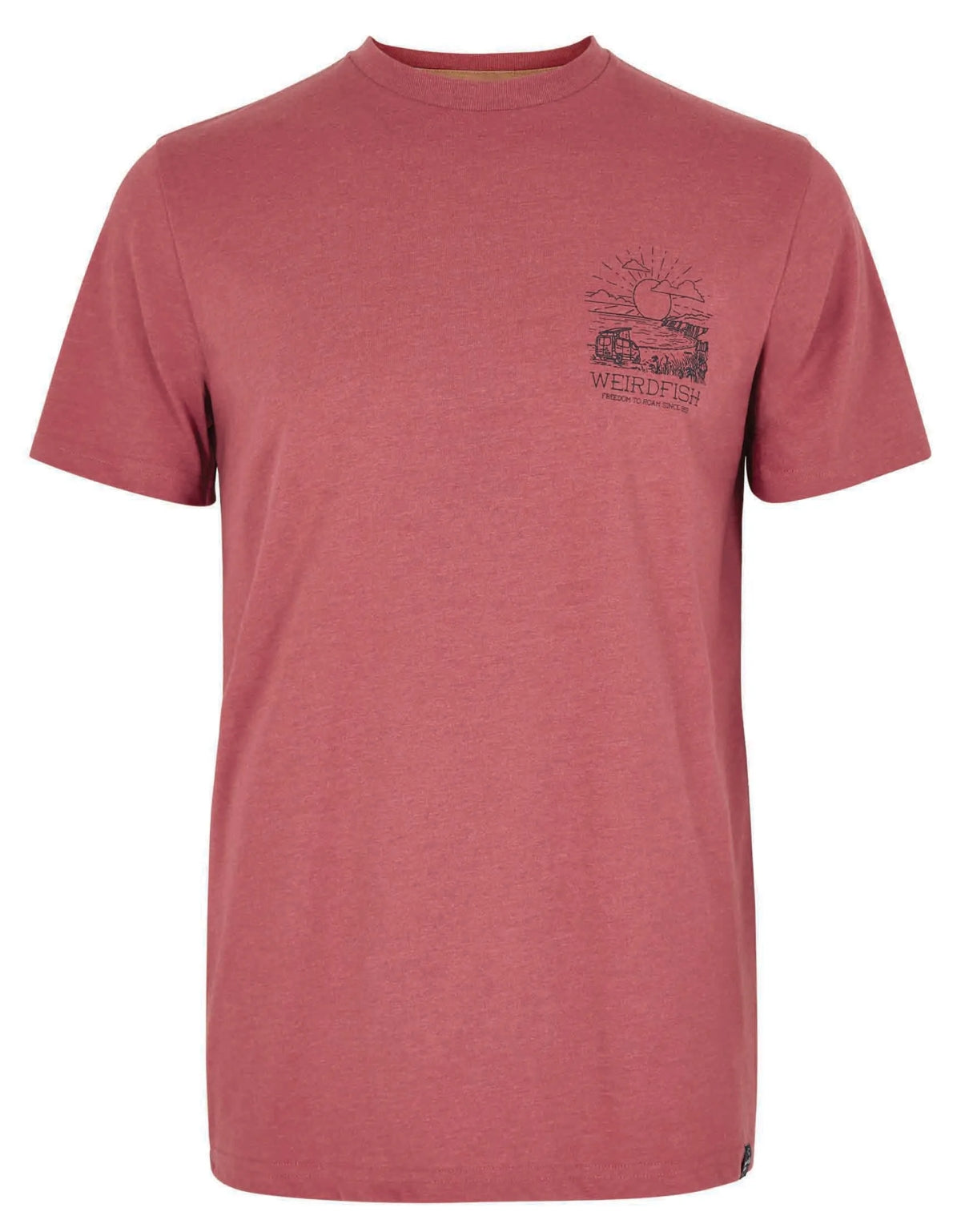Weird Fish Mens Roamer Print T-Shirt - Rosewood