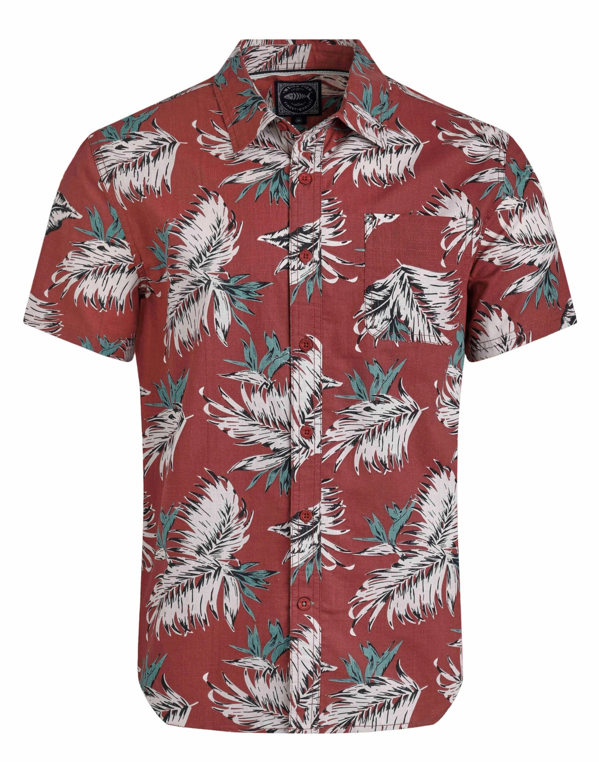 Weird Fish Mens Faraway Tropical Print Shirt - Paprika
