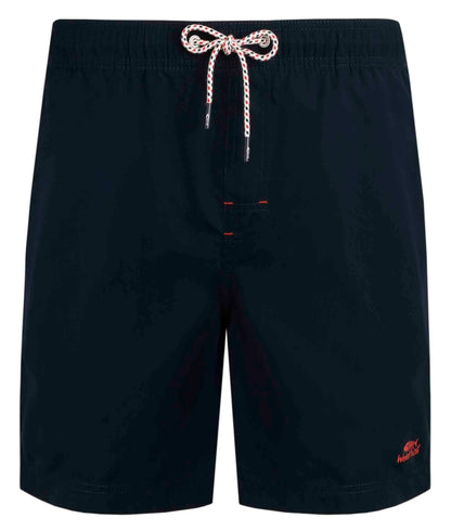 Men's Navy Banning style swim shorts from Weird Fish with elasticated drawstring waist.