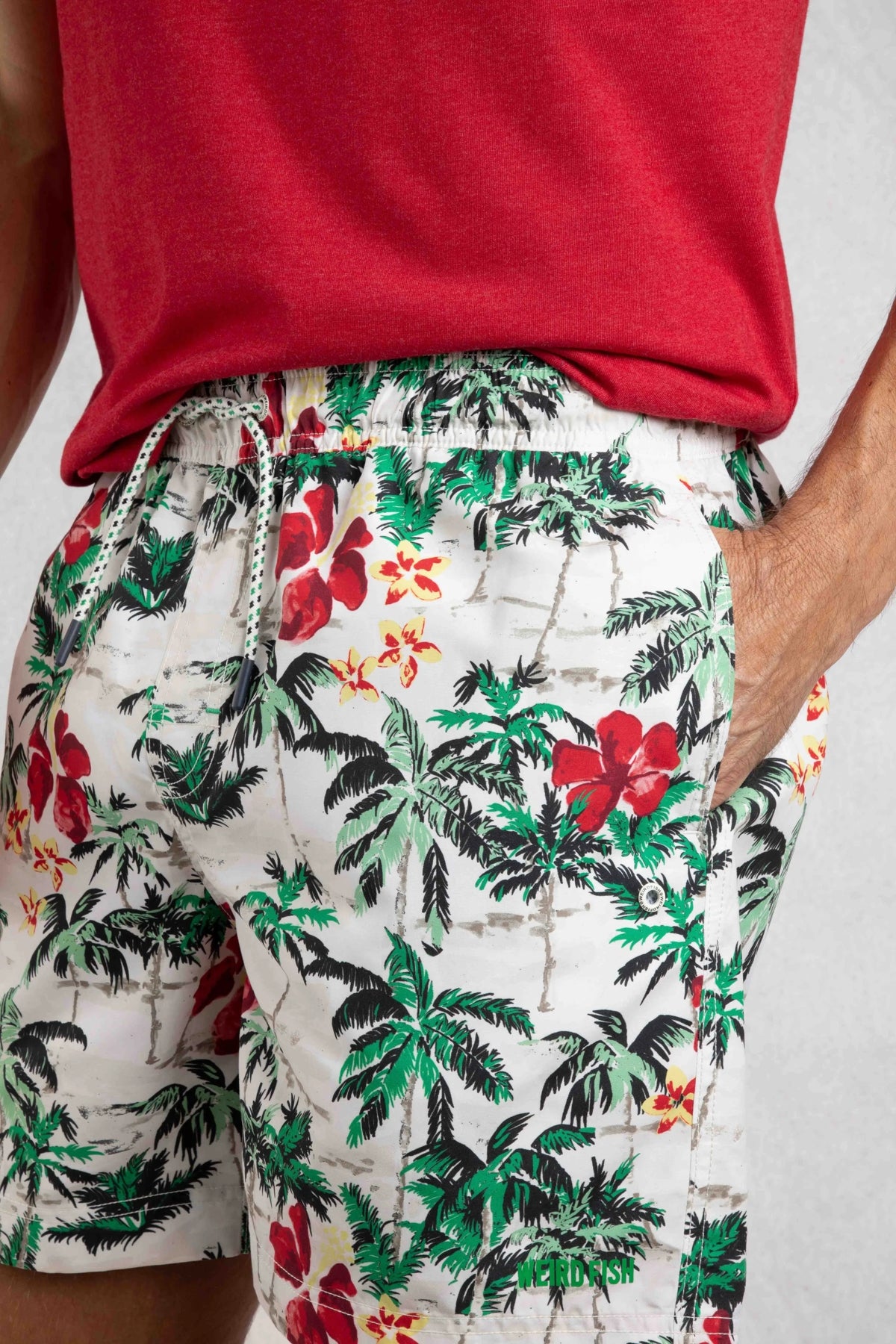Weird Fish Mens Belukha Printed Swim Shorts - Peapod