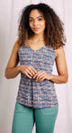Weird Fish Womens Sonora Printed Jersey Vest Mid Blue