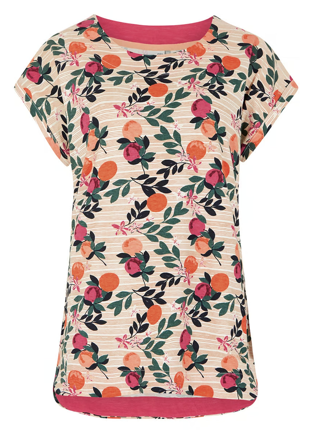 Weird Fish women's Paw Paw t-shirt with a Cantaloupe fruit style print.