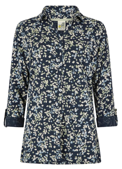 Weird Fish Womens Ginny Printed Jersey Shirt - Ink