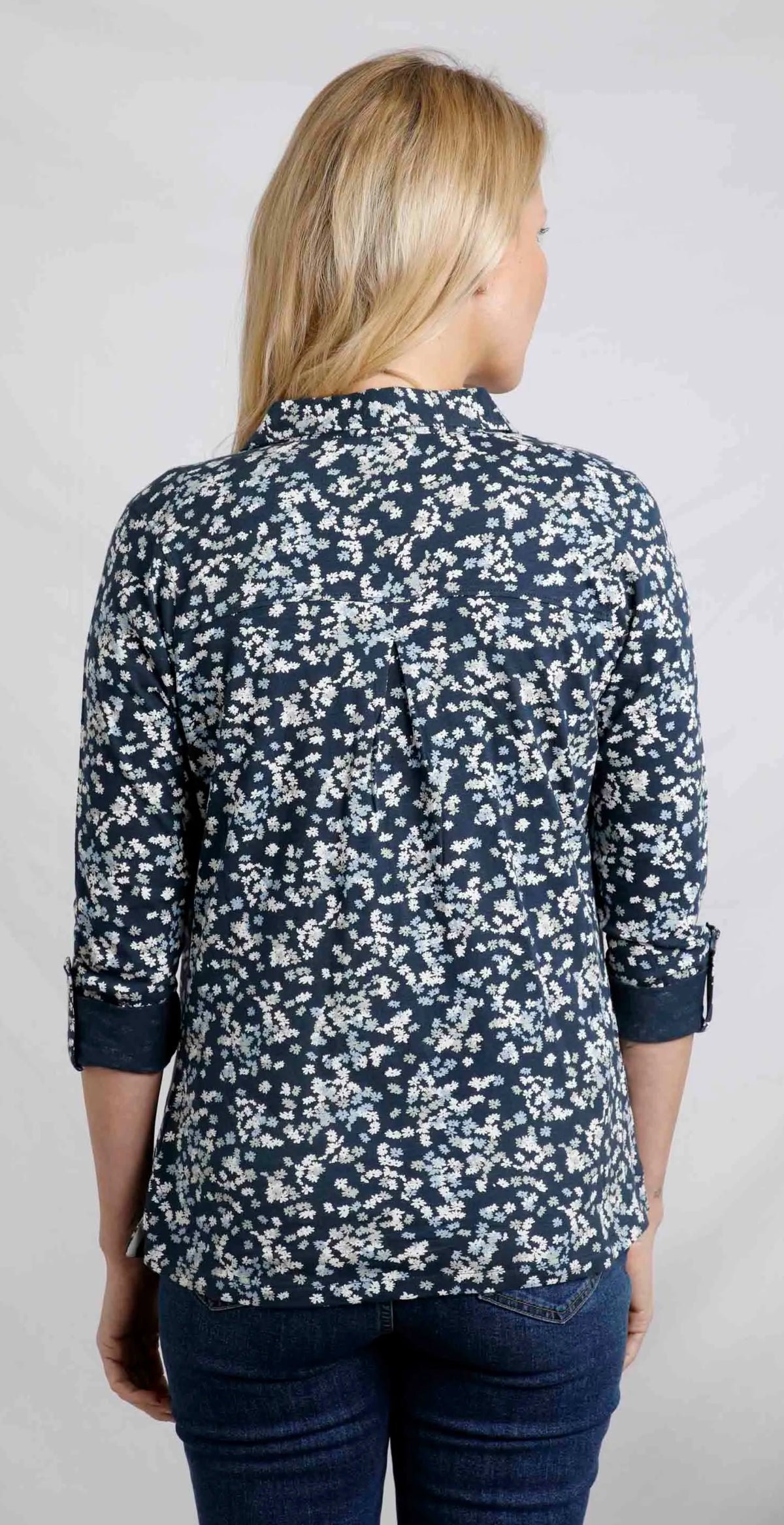 Weird Fish Womens Ginny Printed Jersey Shirt - Ink