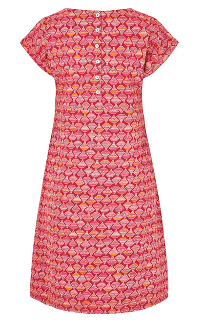 Weird Fish Womens Tallahassee Printed Jersey Dress - Barberry Red