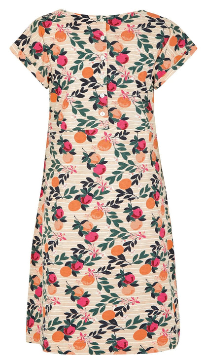 Cantaloupe fruit print Tallahassee women's dress from Weird Fish.