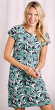 Weird Fish Womens Tallahassee Printed Jersey Dress - Dark Jade