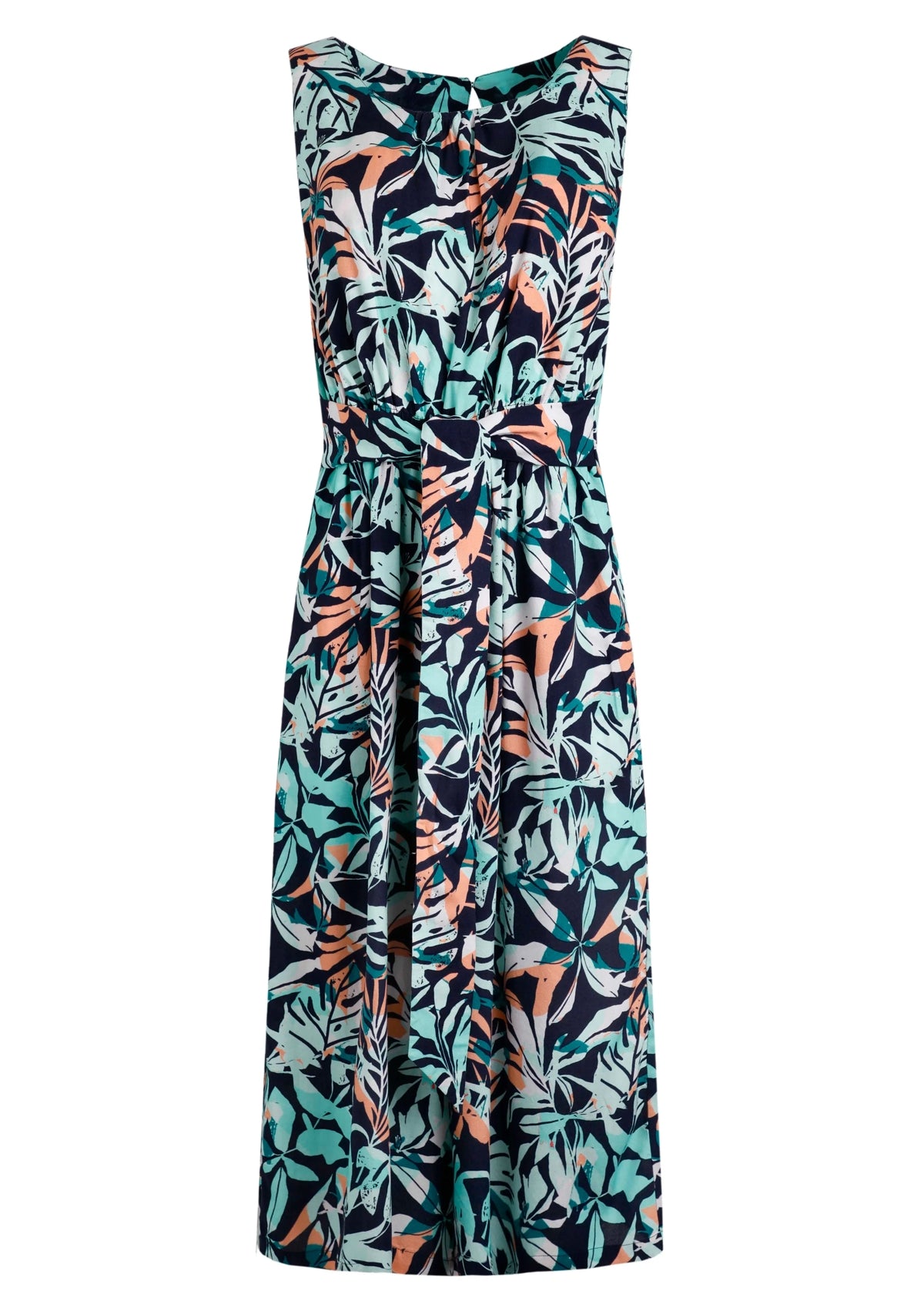 Weird Fish Womens Nalani Viscose Printed Jumpsuit - Aqua Blue