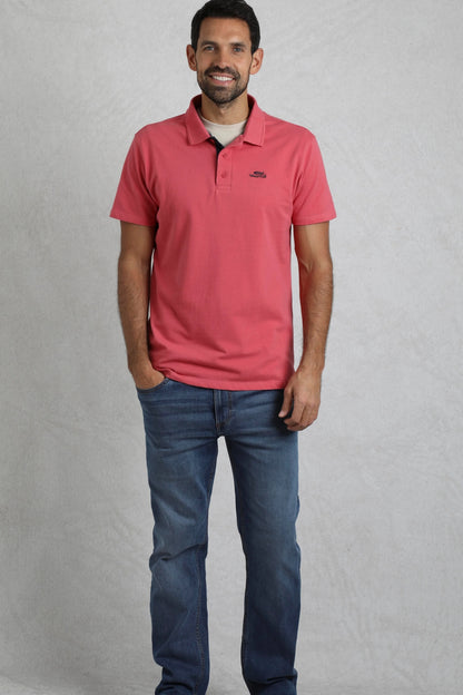 Weird Fish Mens Miles Pique Polo Shirt - Dark Pink