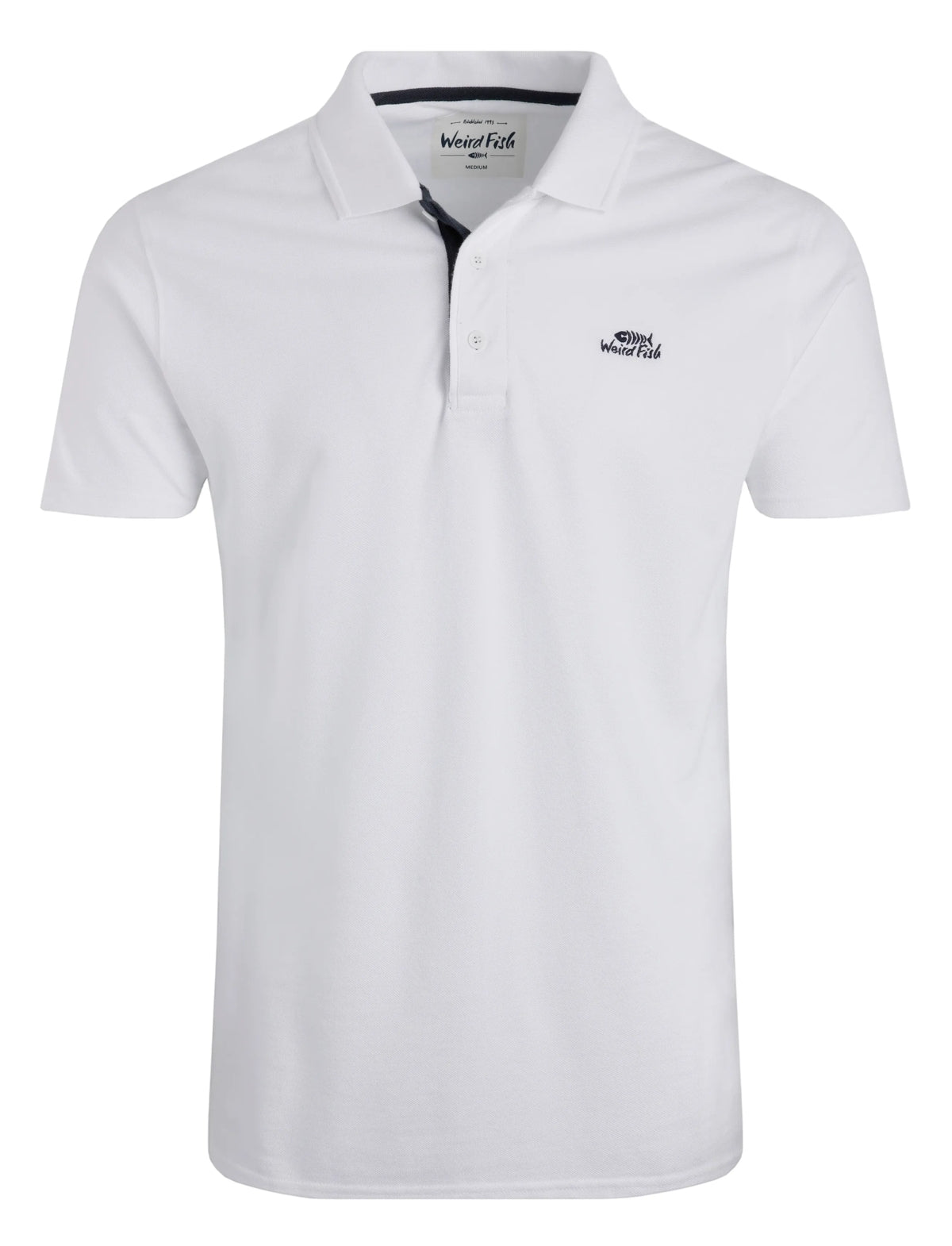 Weird Fish Mens Miles Pique Polo Shirt - White