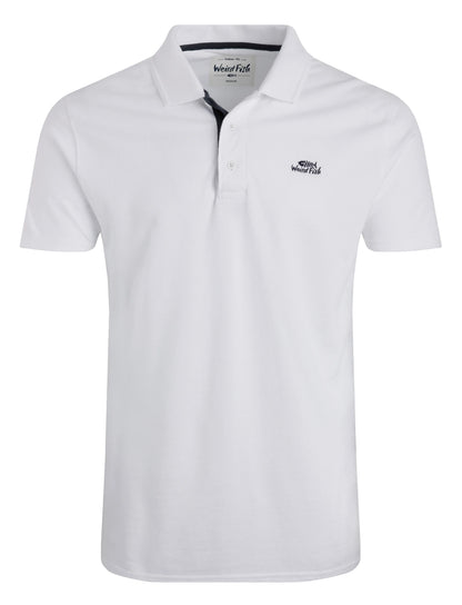 Weird Fish Mens Miles Pique Polo Shirt - White