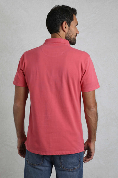 Weird Fish Mens Miles Pique Polo Shirt - Dark Pink