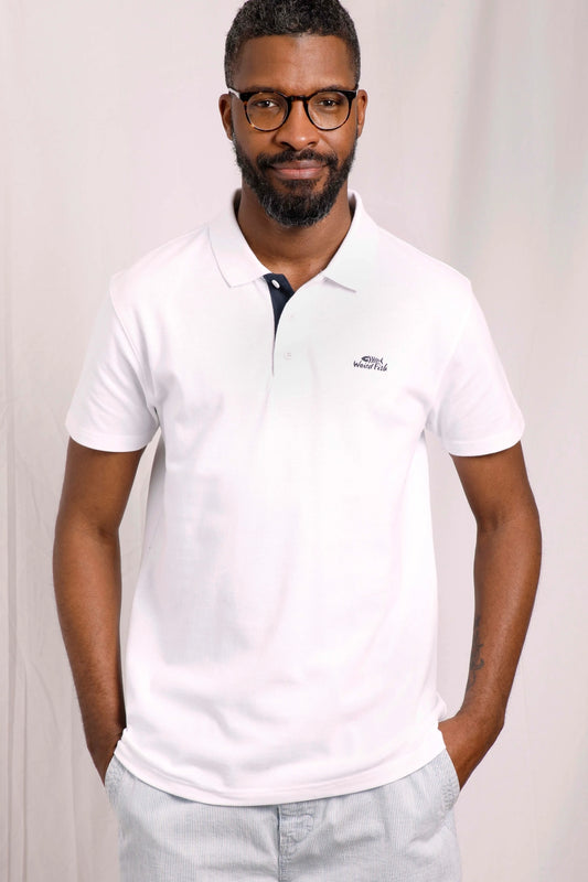 Weird Fish Mens Miles Pique Polo Shirt - White