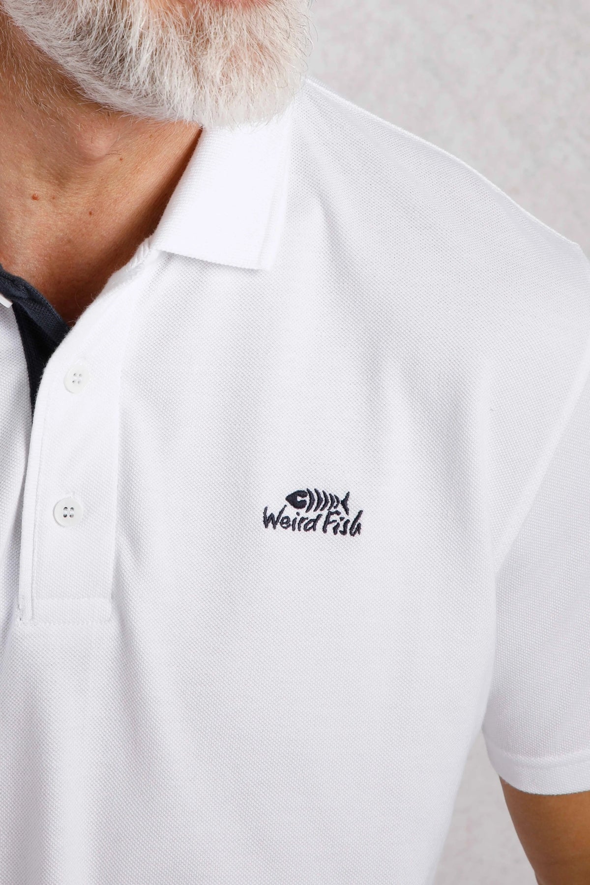 Weird Fish Mens Miles Pique Polo Shirt - White