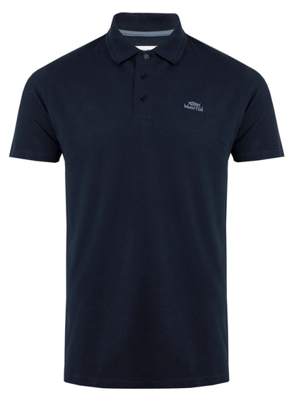 Men's Weird Fish navy Miles pique polo shirt.