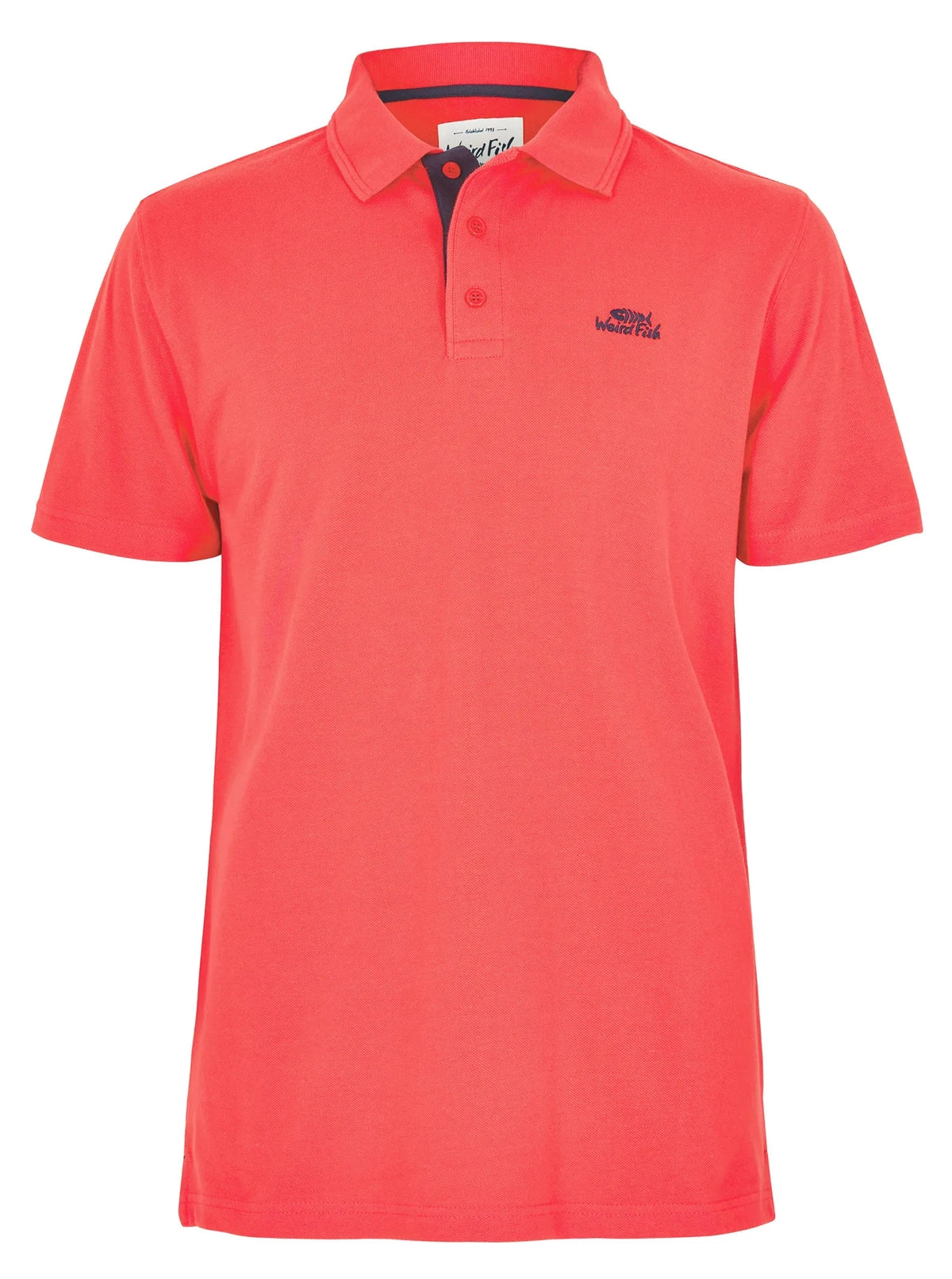 Men's Weird Fish Radical Red Miles pique polo shirt.