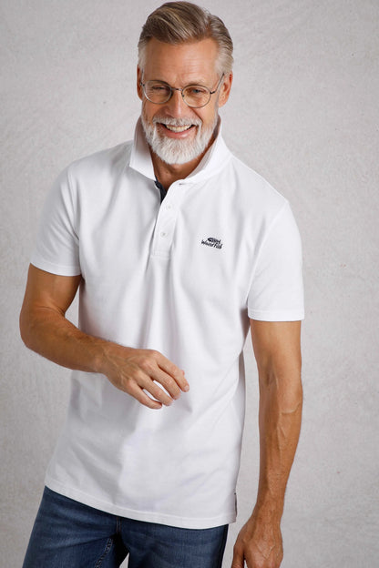 Weird Fish Mens Miles Pique Polo Shirt - White