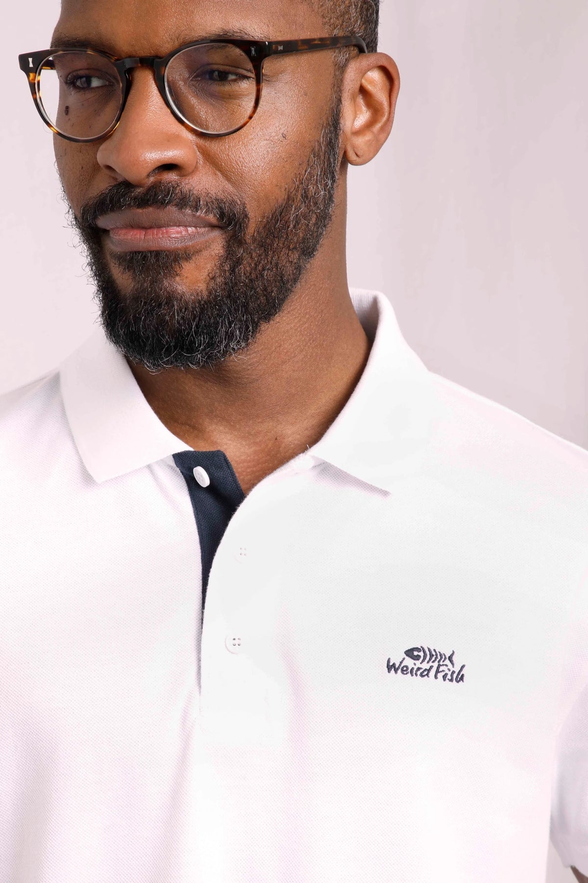 Weird Fish Mens Miles Pique Polo Shirt - White