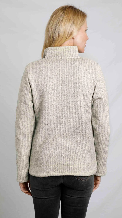 Weird Fish Womens Oreille Full Zip Textured Fleece - Lemon