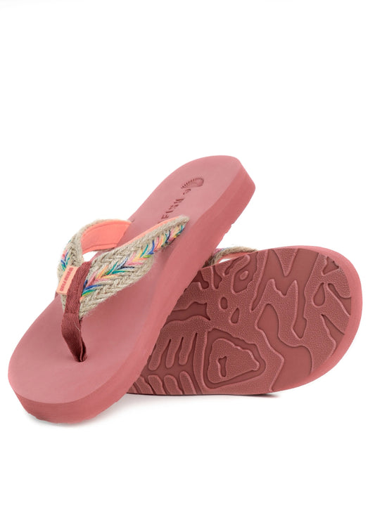 Weird Fish Womens Adila Braided Flip Flops - Desert Rose