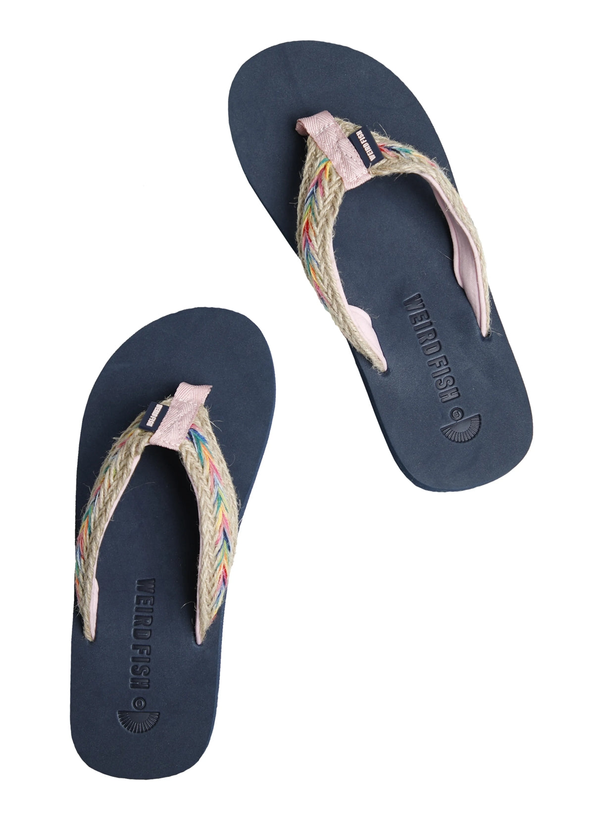 Weird Fish Womens Adila Braided Flip Flops - Navy