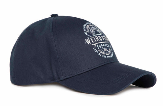 Weird Fish Hartstop Washed Graphic Cap - Navy