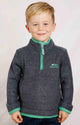 Weird Fish Kids Archie 1/4 Zip Grid Fleece Navy