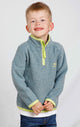 Weird Fish Kids Archie 1/4 Zip Grid Fleece Uniform Blue