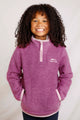 Weird Fish Kids Archie 1/4 Zip Grid Fleece Raspberry