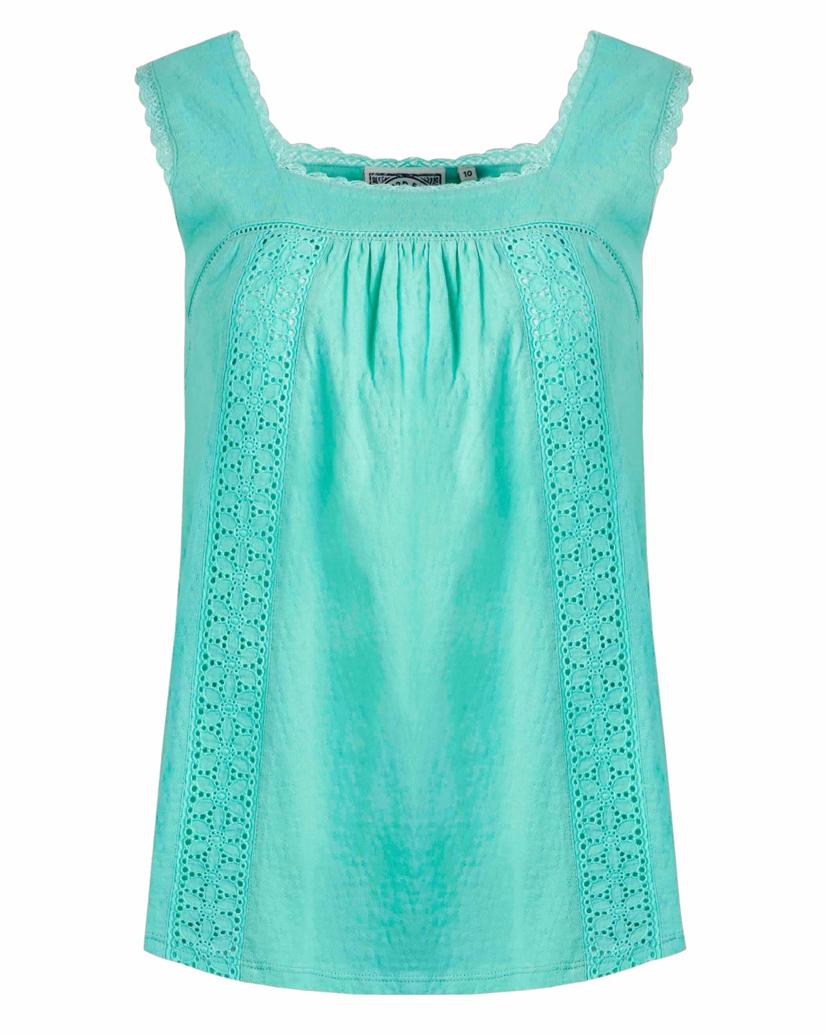 Weird Fish Womens Chelle Square Neck Jersey Vest - Aqua Marine