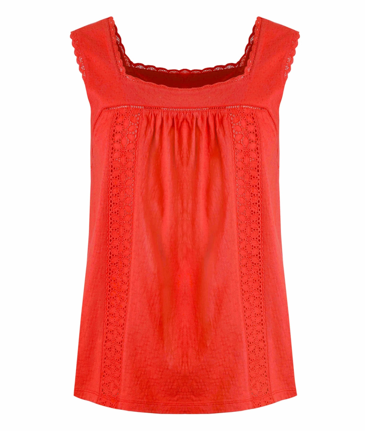 Weird Fish Womens Chelle Square Neck Jersey Vest - Tango Red