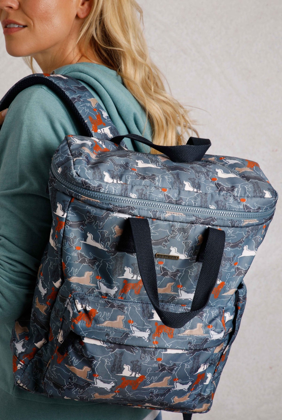 Weird Fish Nahla Dog Print Backpack - Blue Mirage