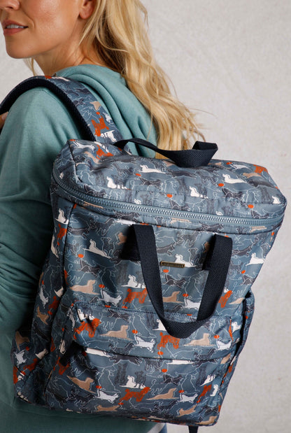 Weird Fish Nahla Dog Print Backpack - Blue Mirage