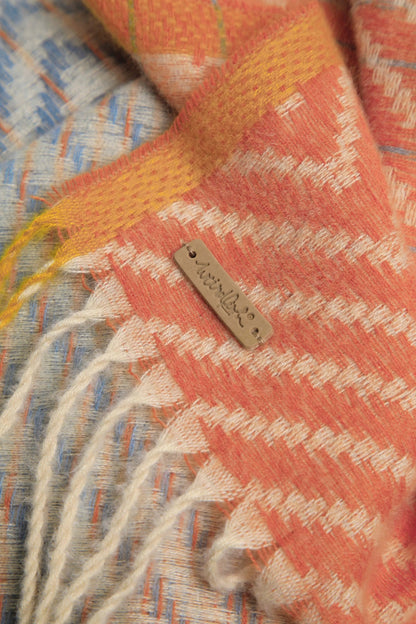 Weird Fish Jadida Eco Brushed Zig-Zag Scarf - Pale Denim Blue