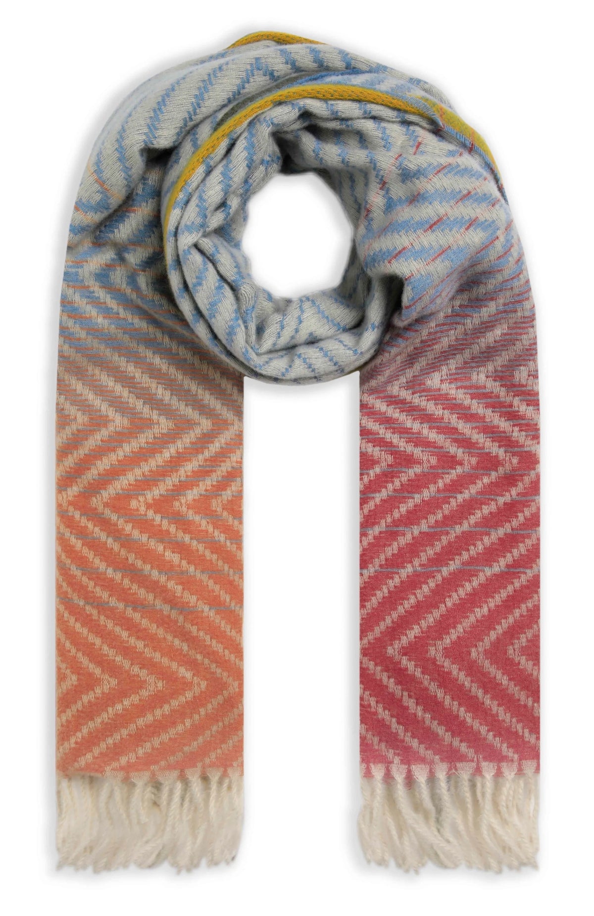 Weird Fish Jadida Eco Brushed Zig-Zag Scarf - Pale Denim Blue