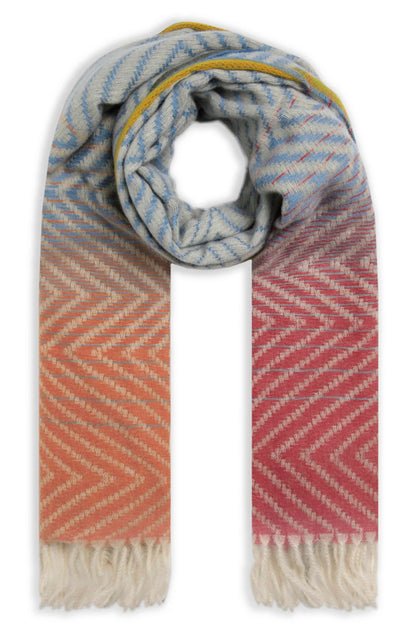 Weird Fish Jadida Eco Brushed Zig-Zag Scarf - Pale Denim Blue