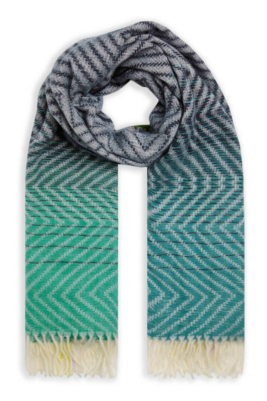 Weird Fish Jadida Eco Brushed Zig-Zag Scarf - Navy