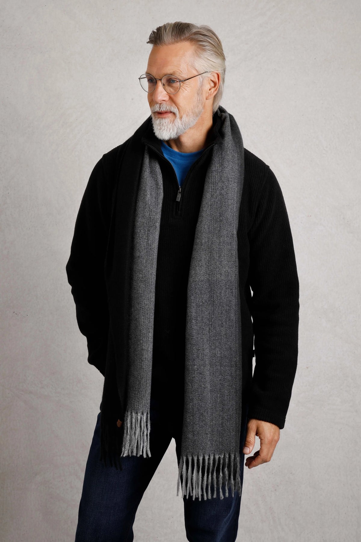 Weird Fish Oban Eco Ombre Scarf - Anthracite