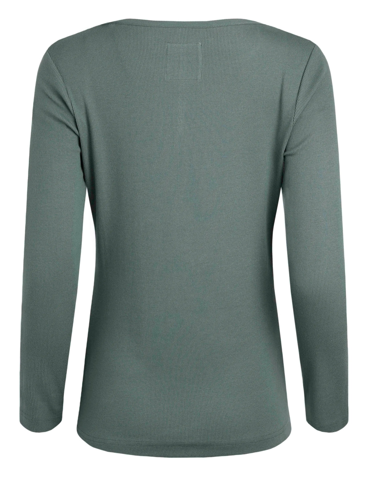 Weird Fish Womens Maine Ribbed Long Sleeve Tee - Army Green
