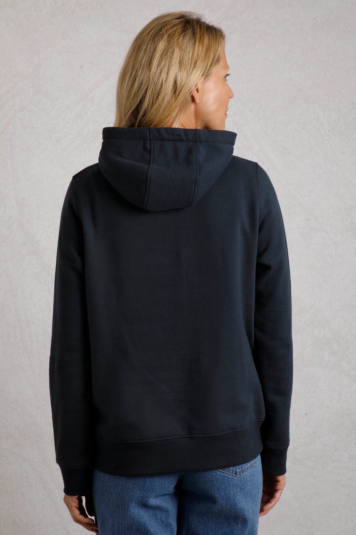 Weird Fish Womens Topaz Horse Print Popover Hoodie - Navy